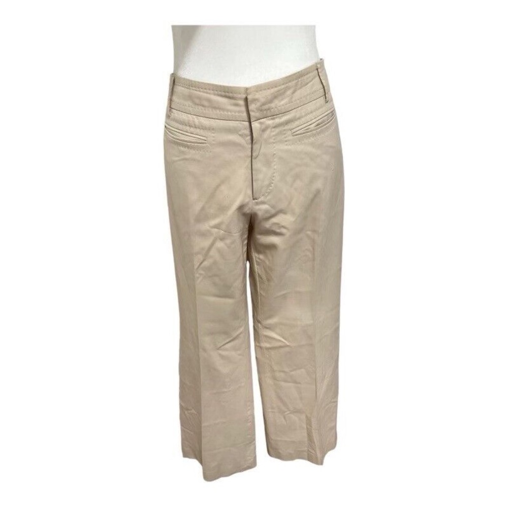 Gucci Pants Beige Khaki Attached Belt Made in Italy Size IT 38 US S *damaged*